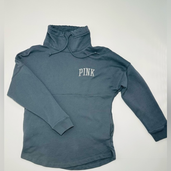 PINK Victorias Secret Cowl Neck Varsity Sweatshirt Small - Picture 7 of 10